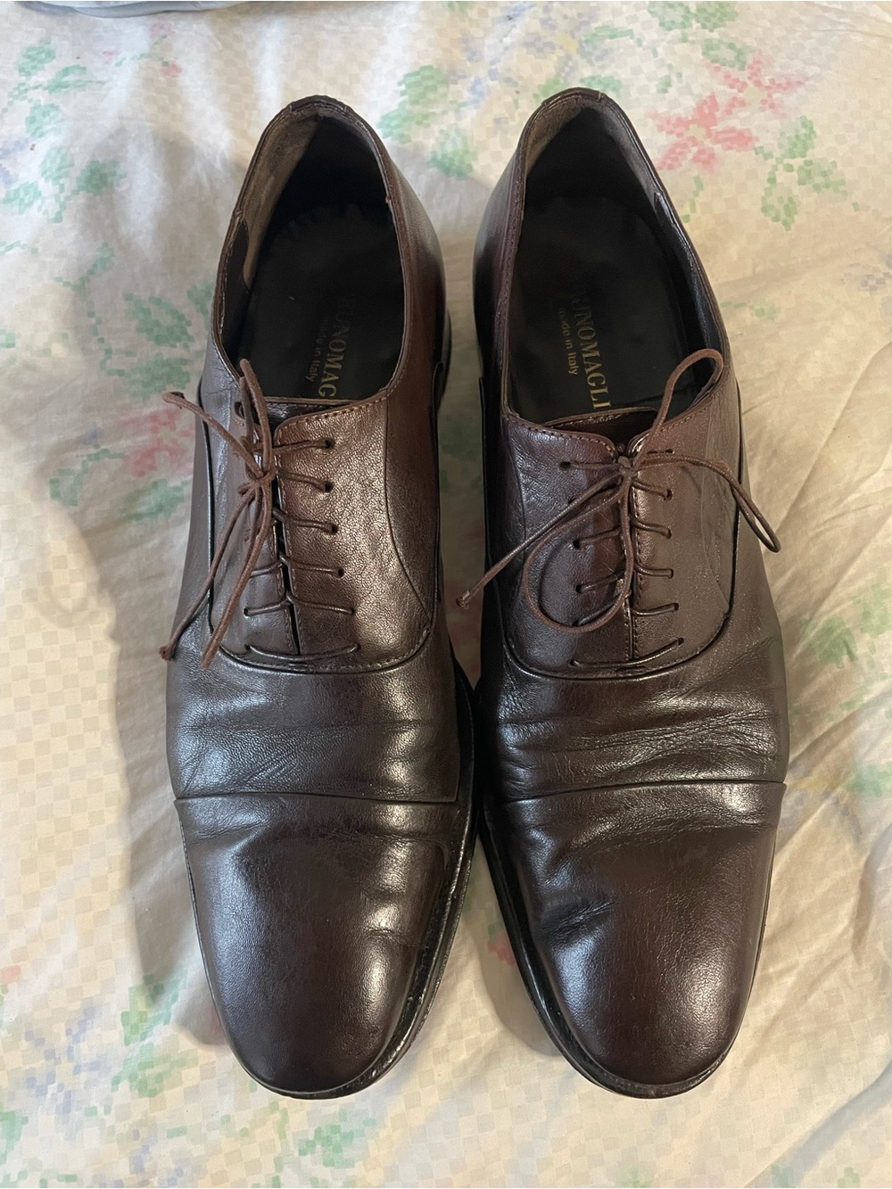 Bruno Magli Dark Brown Leather Cap-Toe Oxfords